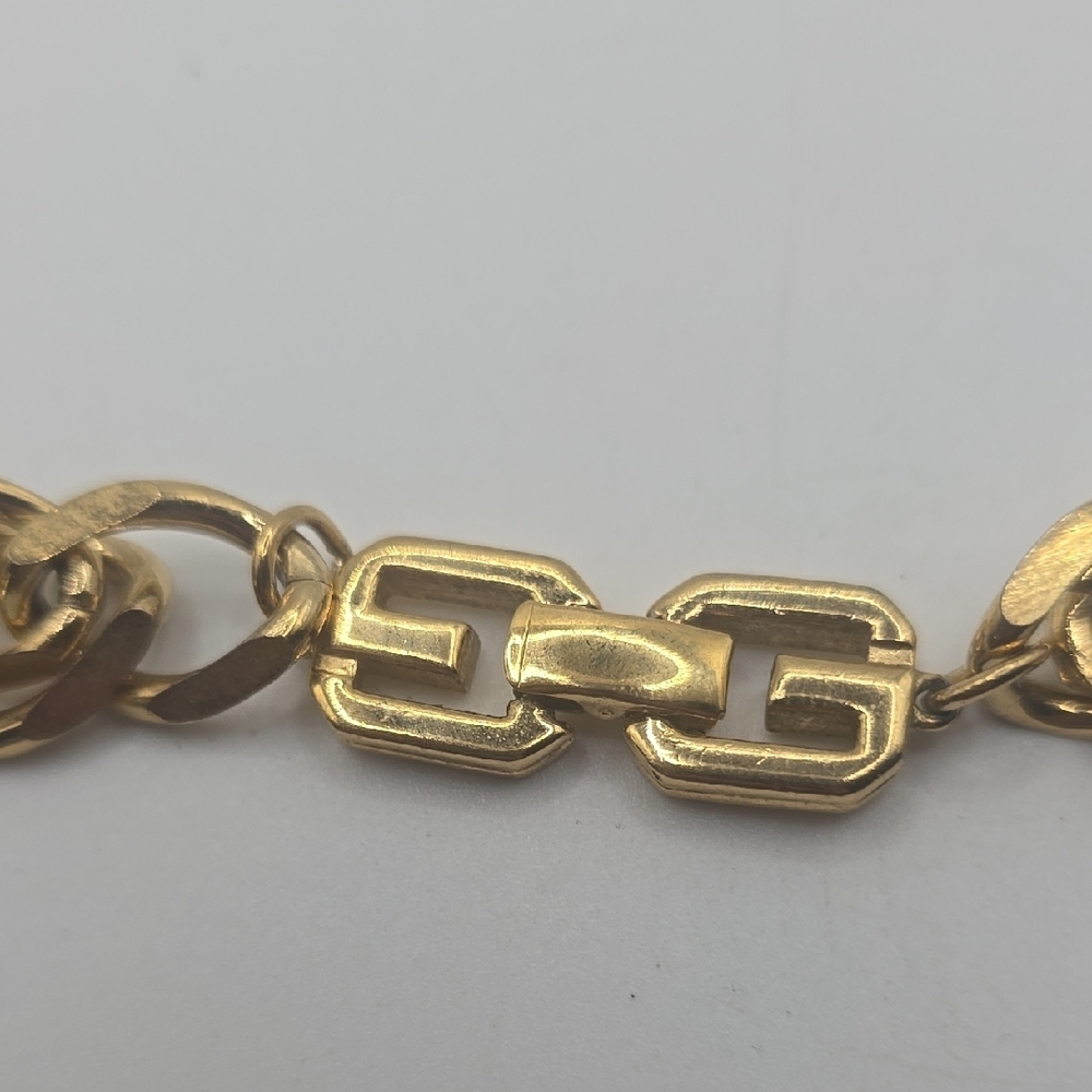 Givenchy Vintage Double Cubin Gold Chain Necklace 80's - Picture 2 of 5